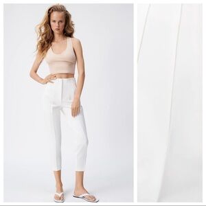 NWT. Zara White High Waisted Pants. Size S.